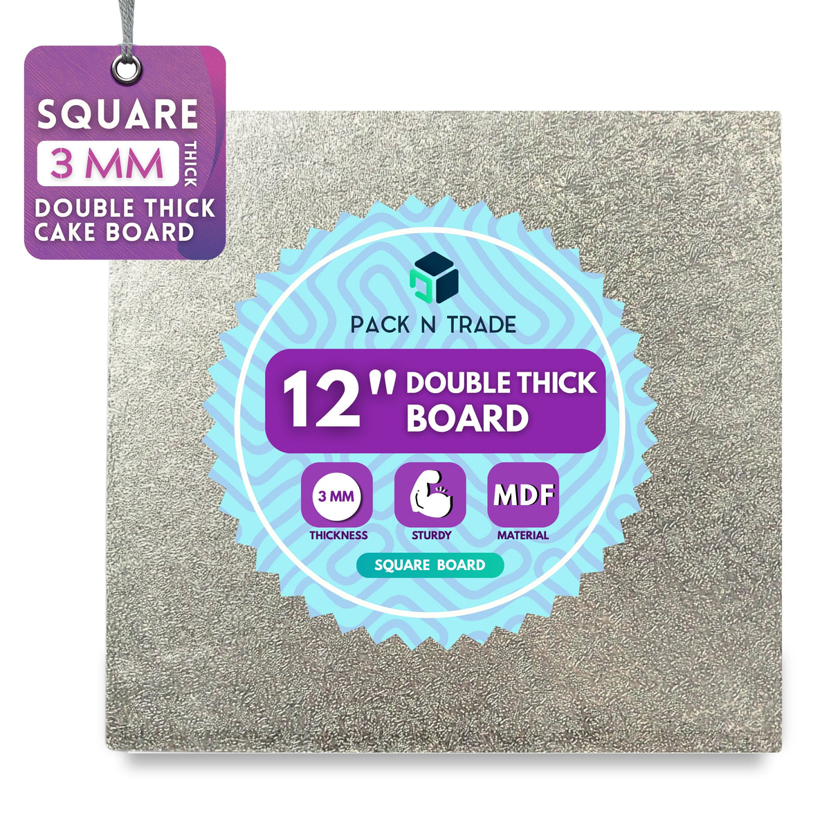 Double Thick Square Cake Board