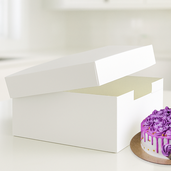 PACK N TRADE White Cardboard Cake Boxes are made of thick, premium cardboard to keep your delicious Cakes fresh and moist until they're ready to eat. These white cake box are designed to make special events even more memorable.