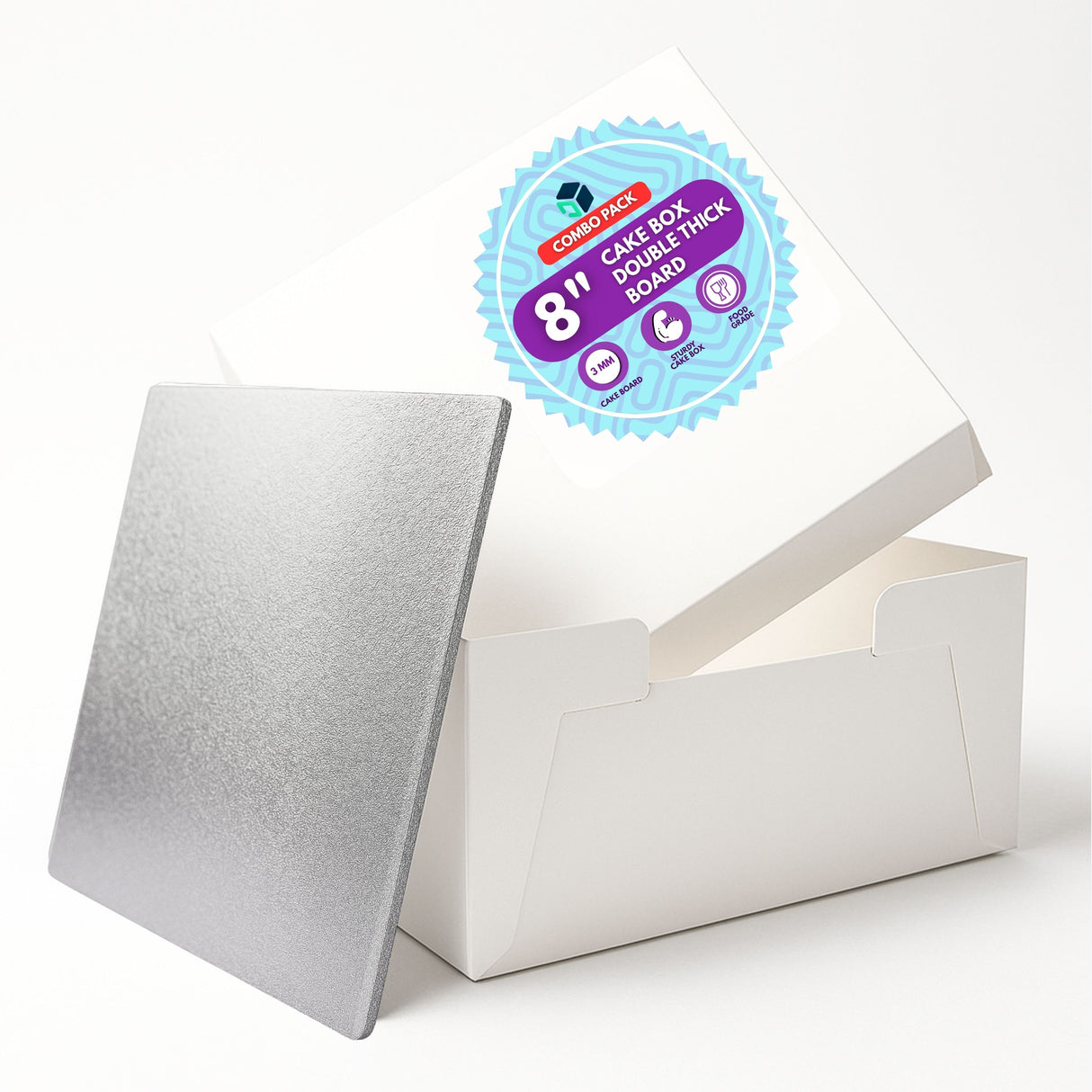 Cake Box with Double Thick Square Board