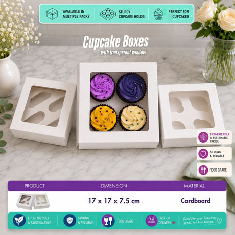4 Hole Cupcake Boxes