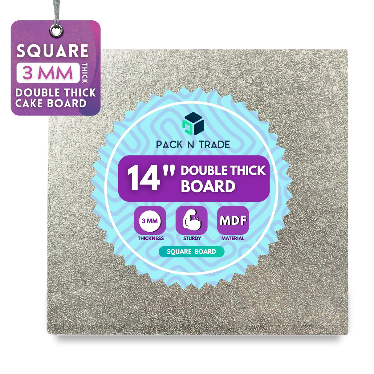 Double Thick Square Cake Board